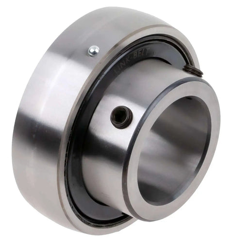 Beefy Industrial Grade Unmounted Ball Bearing SG220EL 1.25 Inch for heavy duty machinery, front view showing sealed design, Rexnord Link Belt.