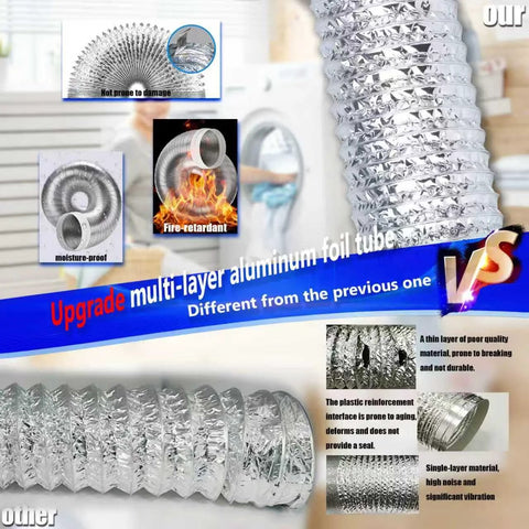 Amazon Upgrade magnetic dryer vent connector kit with 4 in aluminum foil duct and two clamps, silver
