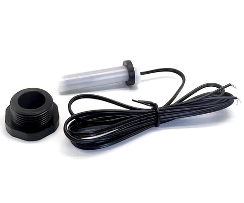 TYHI R0456500 temperature sensor with gray cylindrical probe, black threaded nut, and long attached cable