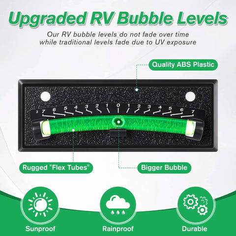 4 Pack RV Level Bubble With Graduated Scale For Precision Leveling, Easy Stick On Leveling System For RV, Camper, Trailer And Caravan, High Visibility Black Bubble Levels For Accurate Readings display