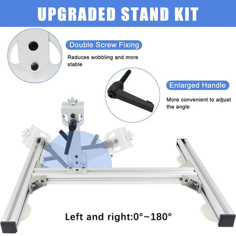 JQDML 24V reciprocating cycle linear actuator with stand kit, stroke 1.18–6 in, includes speed controller and remote.