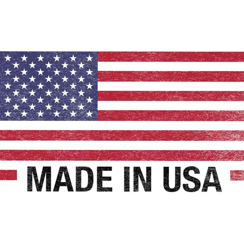 United States flag above text reading Made in USA on a white background.