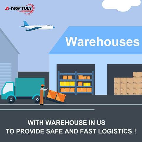 Warehouse with a truck and worker loading boxes, emphasizing logistics in the US.