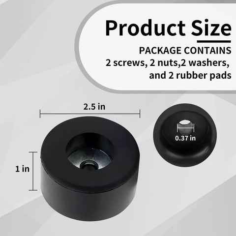 Dimensions and components of 1-pack utility cart heavy duty parts, showing screws, nuts, washers, and rubber pads for assembly.