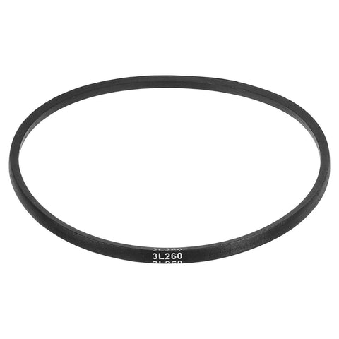 Black rubber belt displayed against white background.