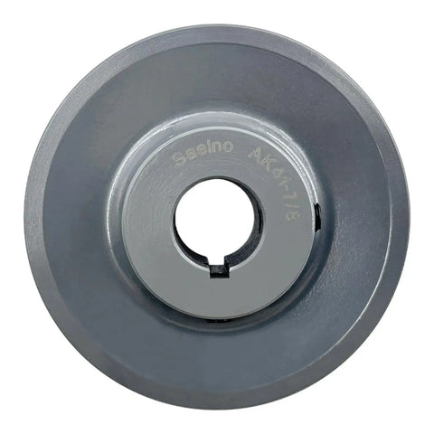Top view of 7/8 Inch Bore V Belt Pulley With 3.95 Inch Outside Diameter One Groove Cast Iron Sheave For A AX 3L 4L V Belts AK4178 Pulley.