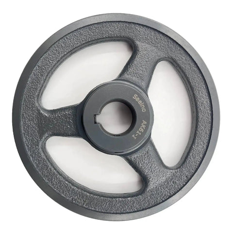 AK61-1 Saelno 1 Inch Bore V Belt Pulley 5.95 Inch OD Beefy Cast Iron Motor Pulley Front View
