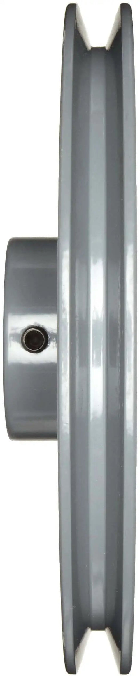 Side view of Bored-To-Size V-Belt Sheave For Classic V-Belt Drives, 5.45 In Outside Diameter, 0.5 In Bore, Single-Groove Cast Iron Housing.