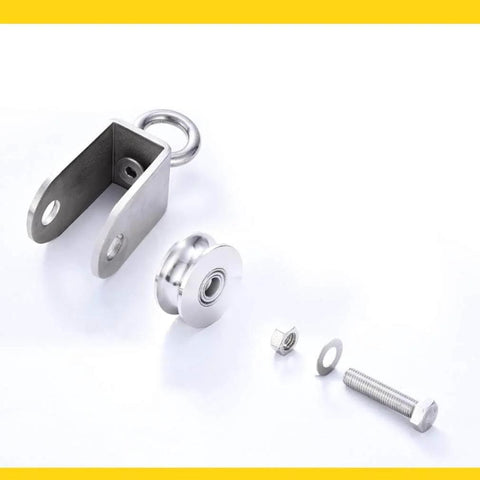 2pcs V-Groove Caster Wheel,Heavy Duty Sheaves Track Pulley,304 Stainless Steel Directional Roller,360° Rotating Ring parts