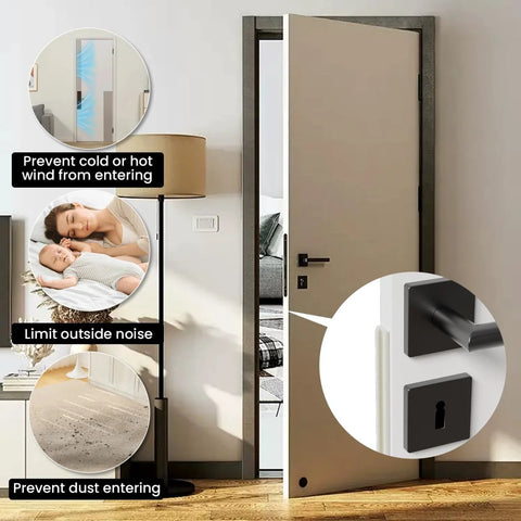 V-shaped foam door weather stripping, white, 19.7ft, self-adhesive draft stopper for exterior front door
