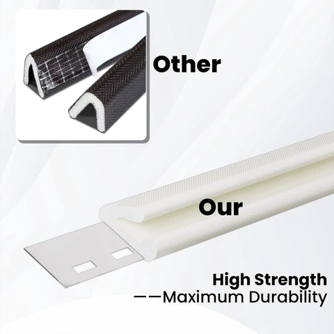 V-shaped white foam weather strip, 19.7 ft, self-adhesive door frame seal for exterior doors