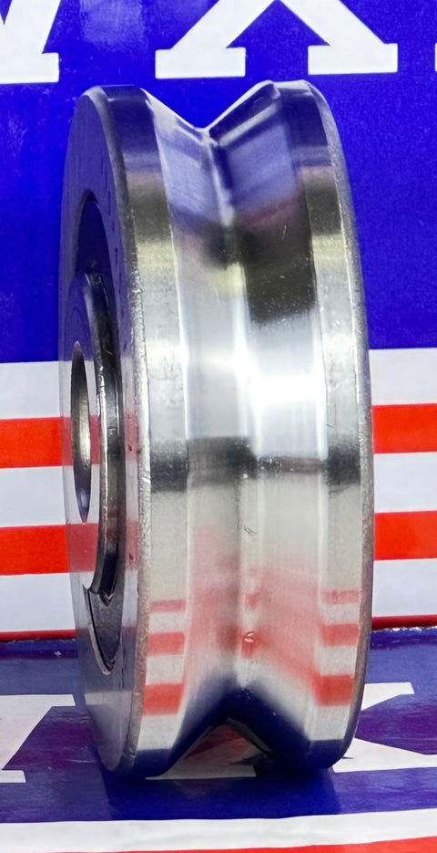 V10x45x15/17mm V Groove Track Roller Bearing With Extended Inner 2mm - VXB Ball Bearings