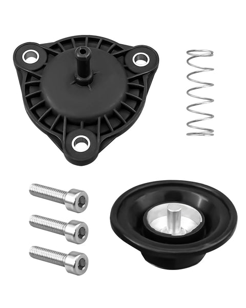 QAGGUM vacuum actuator kit, black plastic unit with shaft, coil spring, three bolts, and mounting flange
