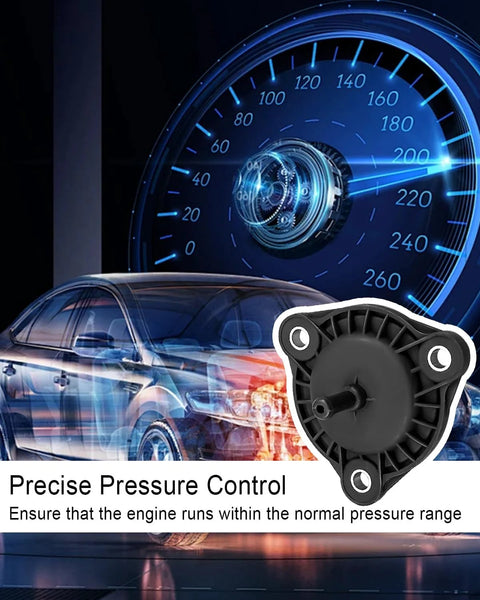 QAGGUM vacuum actuator for GM vehicles, black plastic unit with three mounting holes and central shaft.