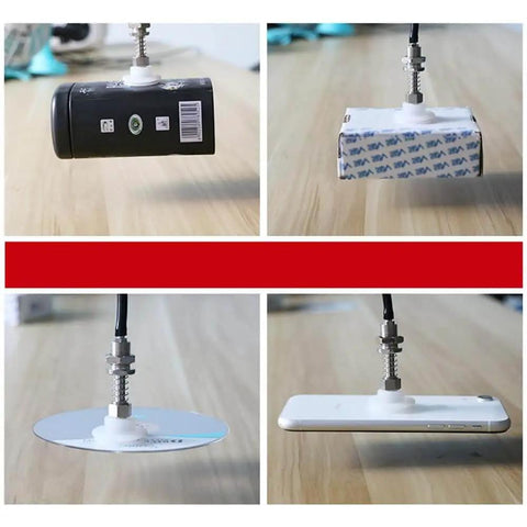 Heavy Duty Industrial Vacuum Suction Arm Accessory With Metal Tracheal Adapter And 30mm 3 Layer Suction Cup gripping various items