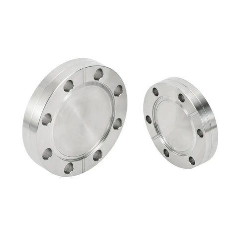 Vacuum Blind Plate SS304 316L for CF63 CF80 CF100 CF160 CF200 Flanges Blank Plug stainless steel plates side by side.