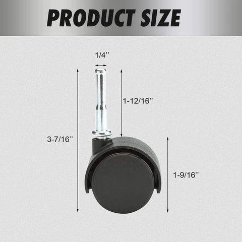 4 Pack Caster Wheels For Vacuum Cleaners Replacement Durable And Easy To Install For Enhanced Mobility And Stability dimensions