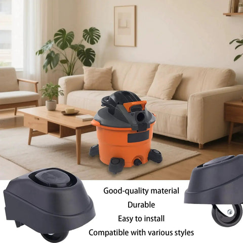 Two Piece Foot Caster Wheel Kit For 6 Gallon And 16 Gallon Wet Dry Vacuum Cleaners Including 12388 And 12293 Casters