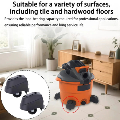 Two Piece Foot Caster Wheel Kit For 6 Gallon And 16 Gallon Wet Dry Vacuum Cleaners Including 12388 And 12293 Casters