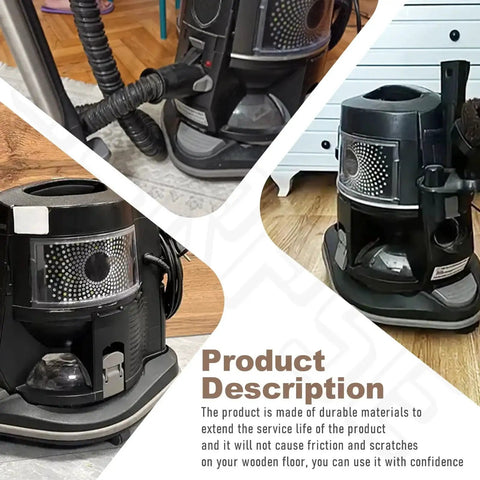 40 Mm Wheel And Plate Assembly For Vacuum D4 D4C SE E E2 Series Dollie Cart Castor Wheels installed on vacuum cleaner.