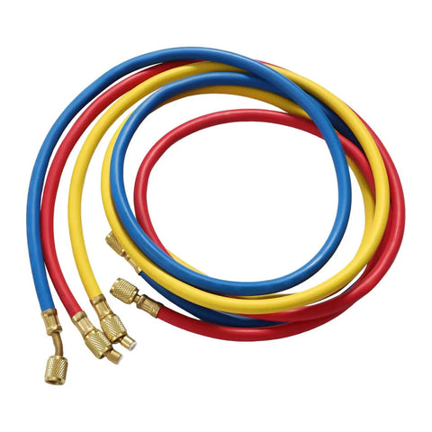 Colorful hoses for Heavy Duty Vacuum Pump And Manifold Gauge Set For AC Refrigeration Kit 110V 180W One Quarter HP Single Stage AC Repair.