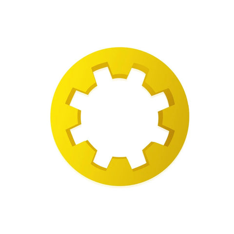 PR-77 vacuum pump coupler sleeve, Yellow circular ring with gear-like inner bore, compatible with PR-6 pump