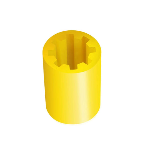 Vacuum pump sleeve PR-77; yellow plastic cylinder with internal splines, compatible with PR-6.