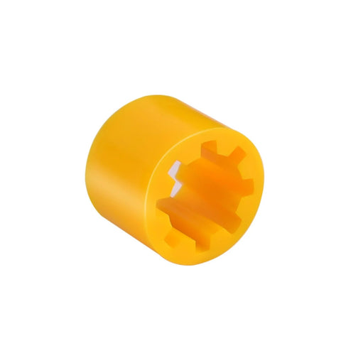 Yellow plastic PR308 vacuum pump coupler sleeve with internal spline for PR208 compatibility