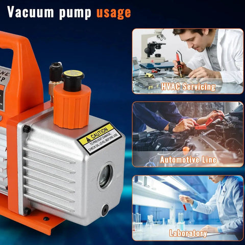 3.5 CFM 110V Single Stage Rotary Vane Vacuum Pump for HVAC Systems Automotive and AC Machines EcoExplorer with various applications