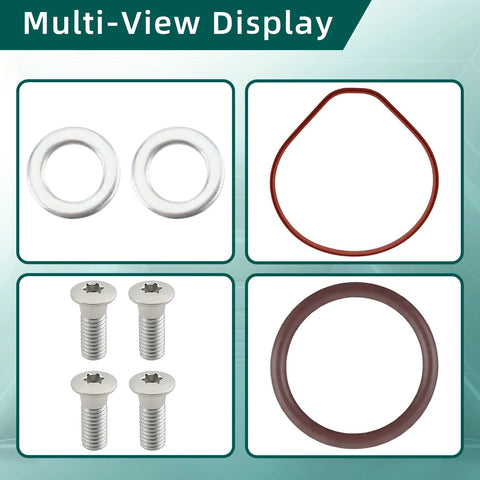 Vacuum Pump Rebuild Seal Kit With O Ring Gasket For VW Jetta Golf Beetle Rabbit Passat And Audi TT RS Quattro 07K145100H 07K145215A components including O rings and screws.