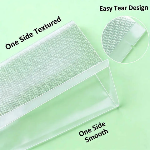 Beefy Heavy Duty Vacuum Sealer Bags 30 By 40 Cm 25 Pack 0.22mm 7-Layer Co-Extrusion showing textured and smooth sides, BPA free