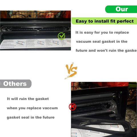 Foam gasket pair for FoodSaver V2200–V3200 vacuum sealers; upper and lower seals.