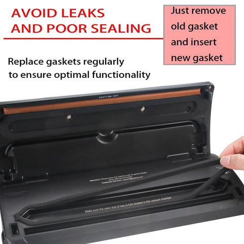 4-pack foam replacement gaskets for Precision Vacuum Sealer VS-2690 with Teflon/PTFE tape