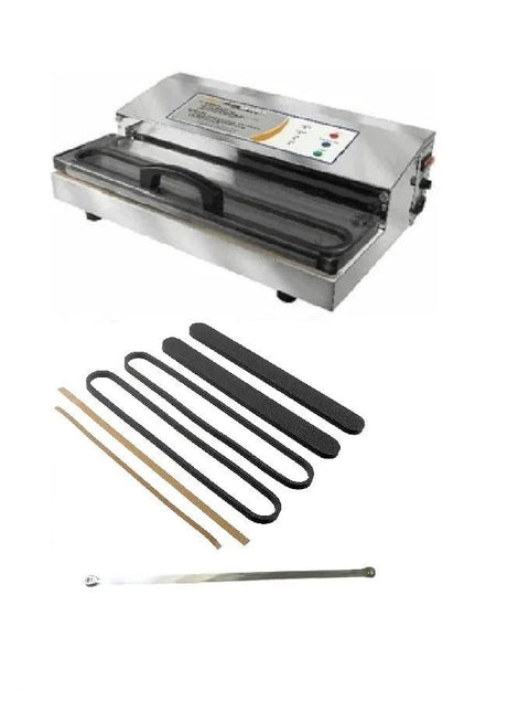 Pro-2300/2100 vacuum sealer repair kit with 6 seal strips (4 black, 2 beige) and a wire heat element for Pro-2300 model sealers