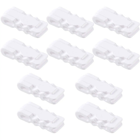 10 Pack Vacuum Storage Bags Sealing Clips Set Reusable Zipper Sealing Clips for Bags, white plastic clips on white background
