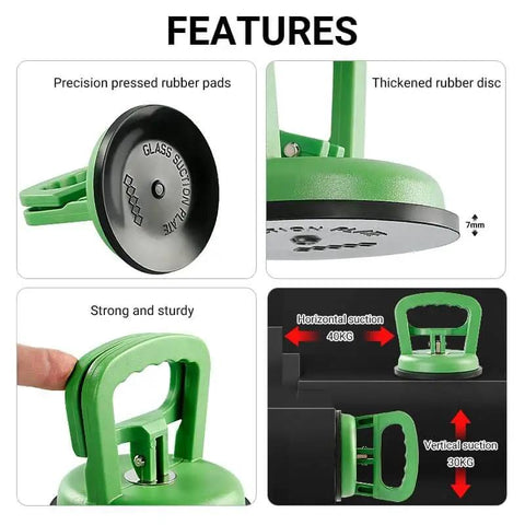Heavy Duty Vacuum Suction Cup Lifter 4.5 Inch With Dual Locking Handles Gripper showing features and suction power