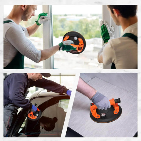Three uses of Heavy Duty Vacuum Suction Cup Lifter For Glass And Large Appliances Like Air Conditioners Refrigerators With Pressure Gauge