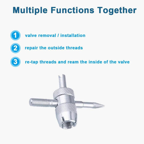 Multiple functions of Stem Puller and Installer - 10pcs TR412, 6pcs TR413, 6pcs TR414 Short Rubber Tire Valve Stems tool.