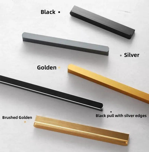 Five Pack Black T Shape Cabinet Pulls For Cabinets And Dressers, 19.69 Inch Long Durable Aluminum Alloy Hardware colors and styles displayed