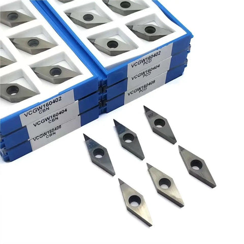 External Square Turning Tool Holder Set For CNC Lathe With 16mm 20mm And 25mm Sizes Includes Five VCGW 1604 PCD CBN Inserts
