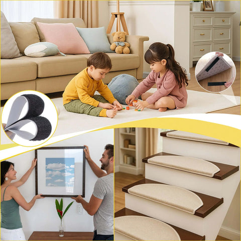People using Heavy Duty Velcro Strips With Adhesive 30 Feet By 1 Inch Hook And Loop Tape Two Rolls Black for mounting and hanging.