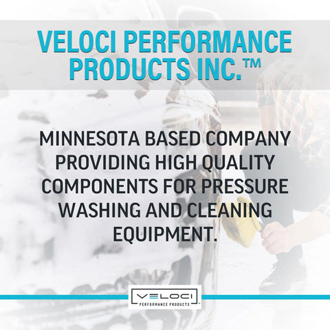 Pressure washer adapter set MTM Hydro, 4-piece 3/4-in quick-connect stainless steel fittings, Veloci logo