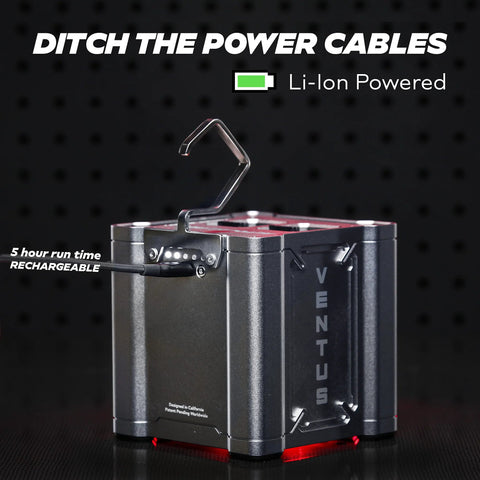 AutoLine Pro Ventus EVAP tester, portable Li-Ion powered unit with built-in air compressor, cone-cap plugs, metallic case