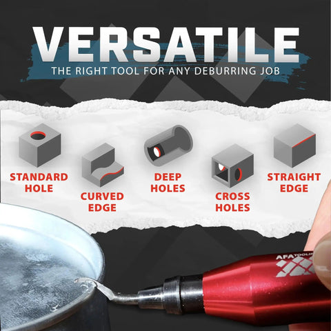 Swivel Head Deburring Tool With Eleven High Speed Steel Blades for versatile deburring of metal, resin, PVC, and pipes