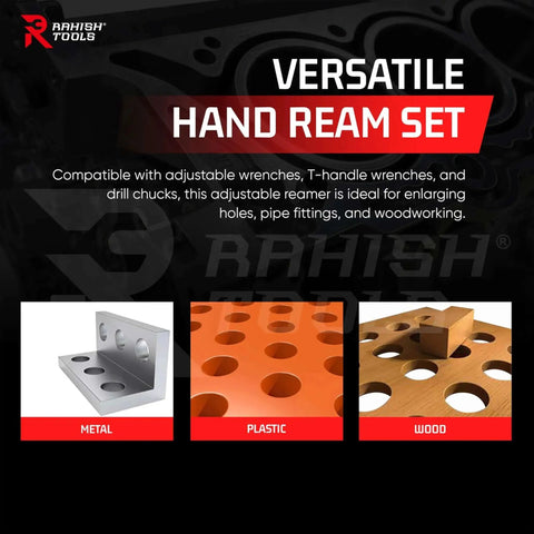 Adjustable Hand Reamer Set Delivers Precise Hole Finishing From 15/32 To 1-1/16 Inches In Metal, Wood, and Plastic by Rahish Tools
