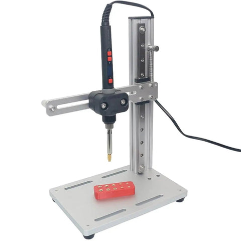 Vertical Heat Pressing Station With 90W Digital Display Soldering Iron For Plastic And 3D Printing Components on stand