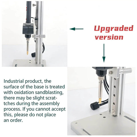Vertical Heat Set Insert Press for 3D Printing with oxidation sandblasting, 90W digital control, multi-directional positioning
