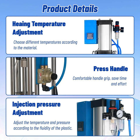 30G Vertical Injection Molding Machine Semi Automatic Pneumatic Operation For ABS PVC PP PC PET Polymers 110V Desktop Micro Molder Product Details