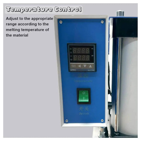 Temperature control panel of 20G Vertical Injection Molding Machine For ABS PVC PP PC PET Polymers 110V with precise settings.