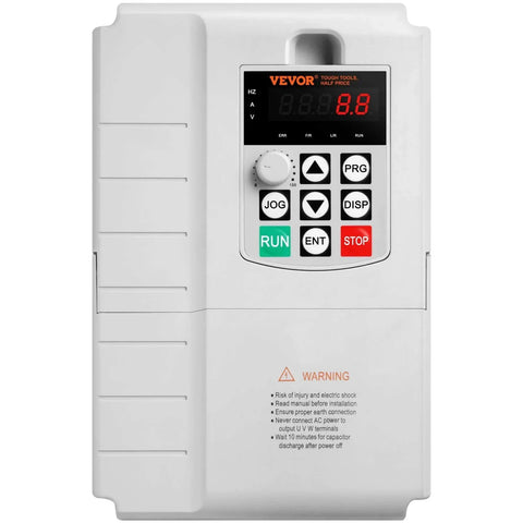 Front view of 10HP, 7.5KW, 34A, 1 Phase 220V-240V Input to 3 Phase 220V-240V Output Variable Frequency Drive, 0-400Hz VFD for AC Motor Speed Control